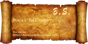Buczi Sándor névjegykártya
