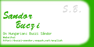 sandor buczi business card